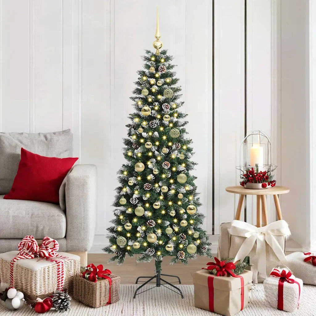 Albero di Natale | Decorazioni natalizie artificiale con 150 LED Verde 150 cm