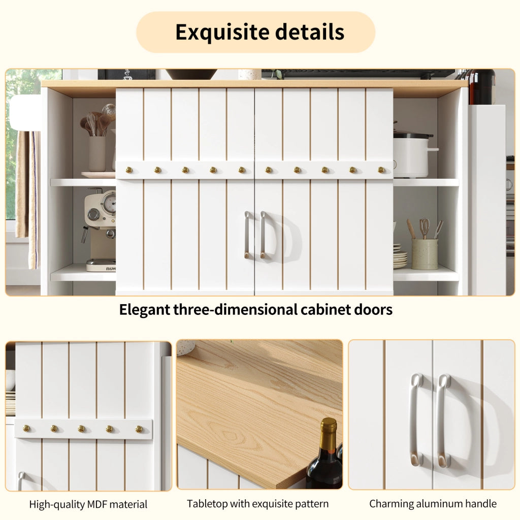 Mobile da cucina in legno - Zephmum - Con ruote, ripiano, scaffale spezie e porta asciugamani