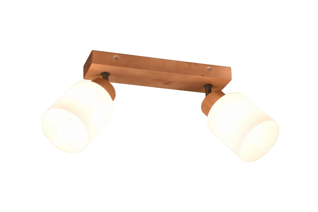Faretto a parete ASSAM legno chiaro bianco 2xE14 RL