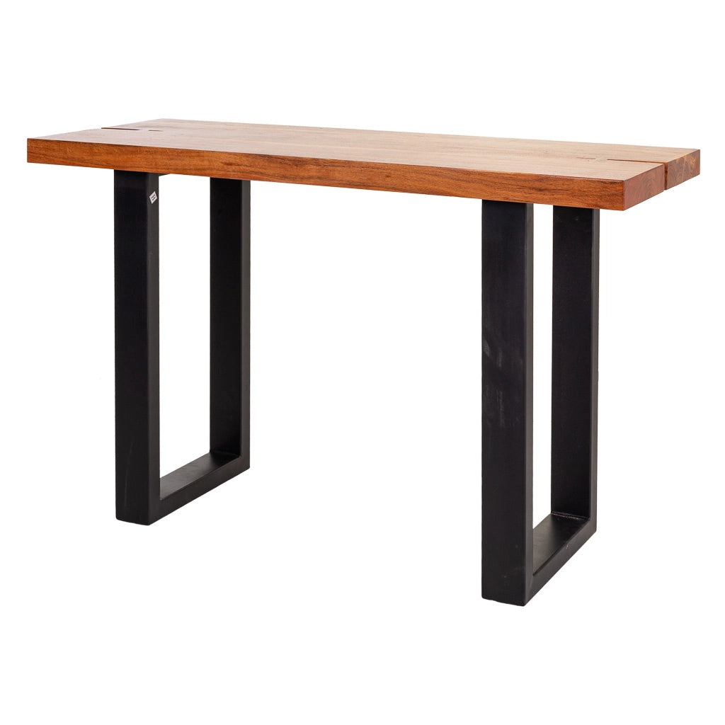Mobile da ingresso in legno e metallo nero 120x45x75h