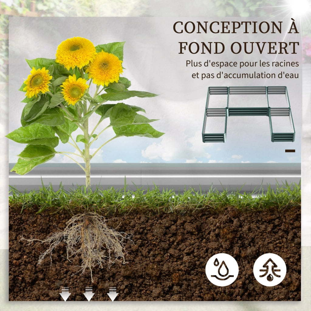 Jardiniere Modulare per Orto e Fiori ¨C Zephmum ¨C Acciaio Verde 5 Pezzi