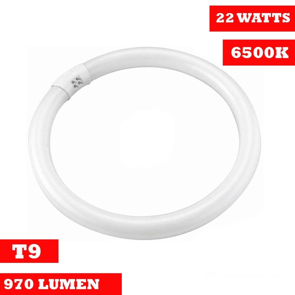 Trade Shop - Lampada Luce Neon Circolare Fredda T9 Risparmio Energetico Fluorescente 22 Watt -