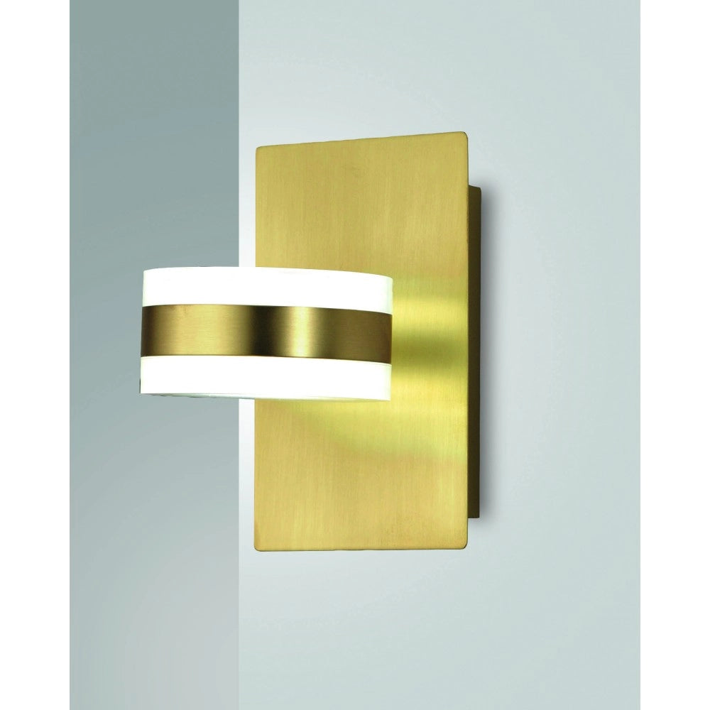 Dunk - Lampada da muro rotonda 2 luci Fabas Luce - Applique LED 16W dimmerabile - Ottone Satinato