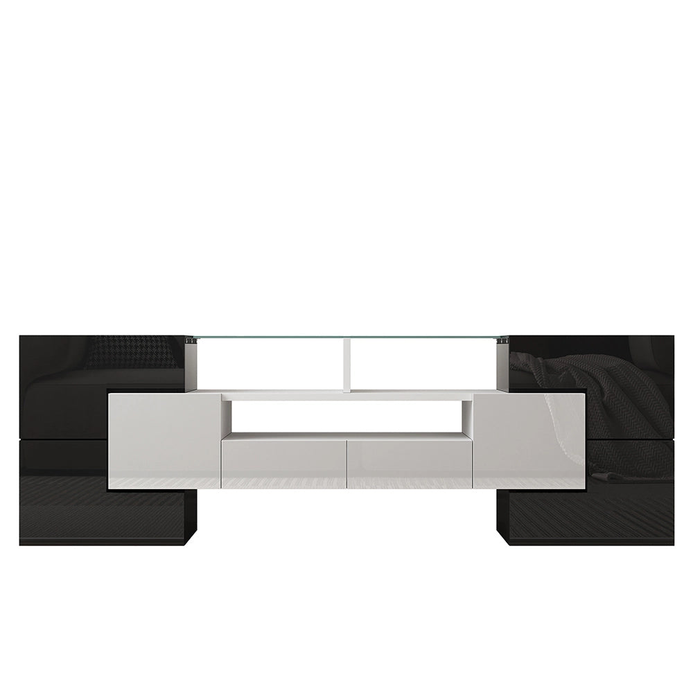 Mobile TV moderno - Xylo - 145cm vetro LED bianco