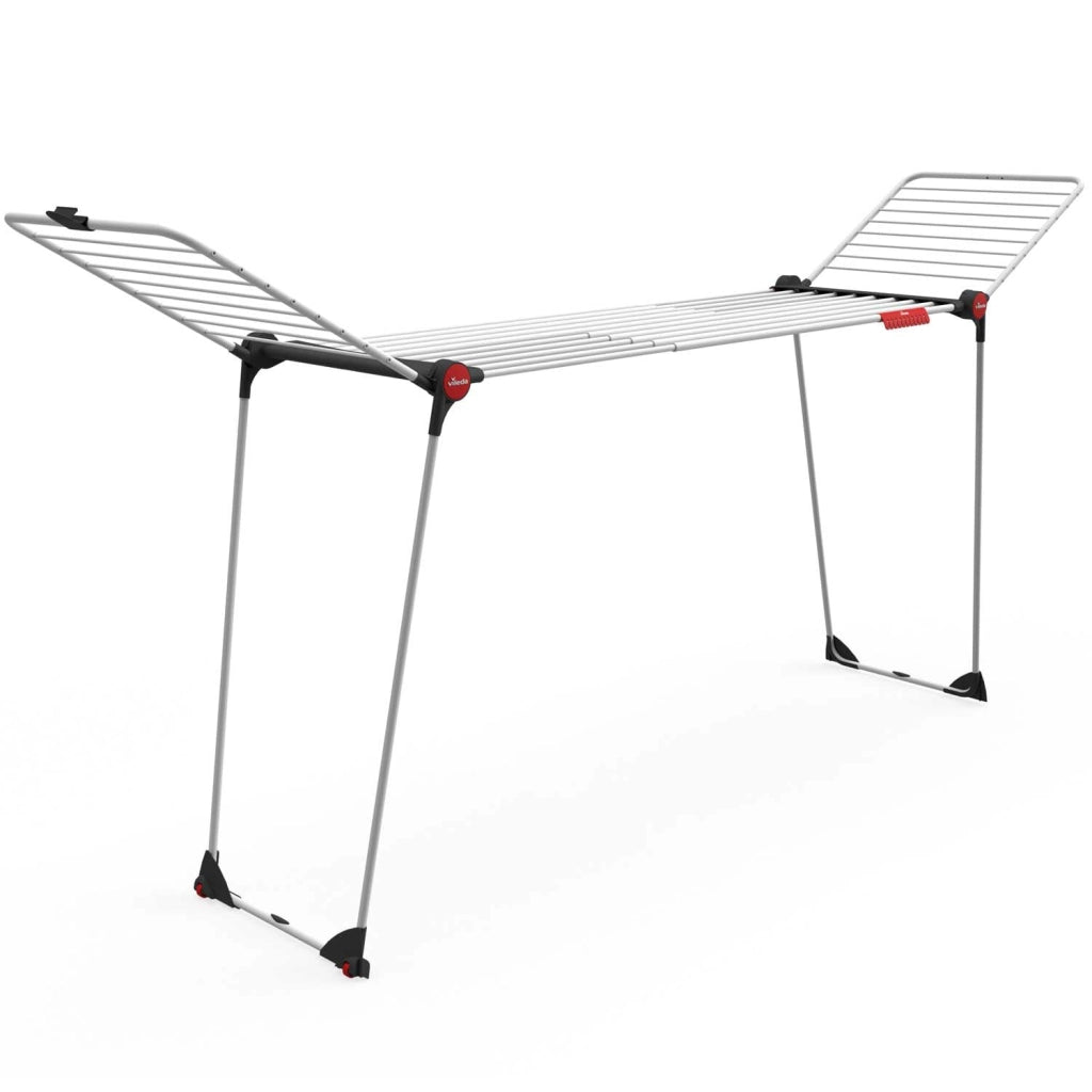Stendino Infinity Flex Plus in Acciaio Verniciato Estensibile fino a 2 Metri con Ali Alte e Ruote Vileda