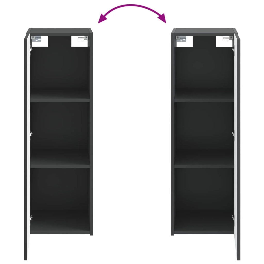 Mobiletto da Bagno | Armadio da bagno a Muro Nero 33 x 34,5 x 60 cm