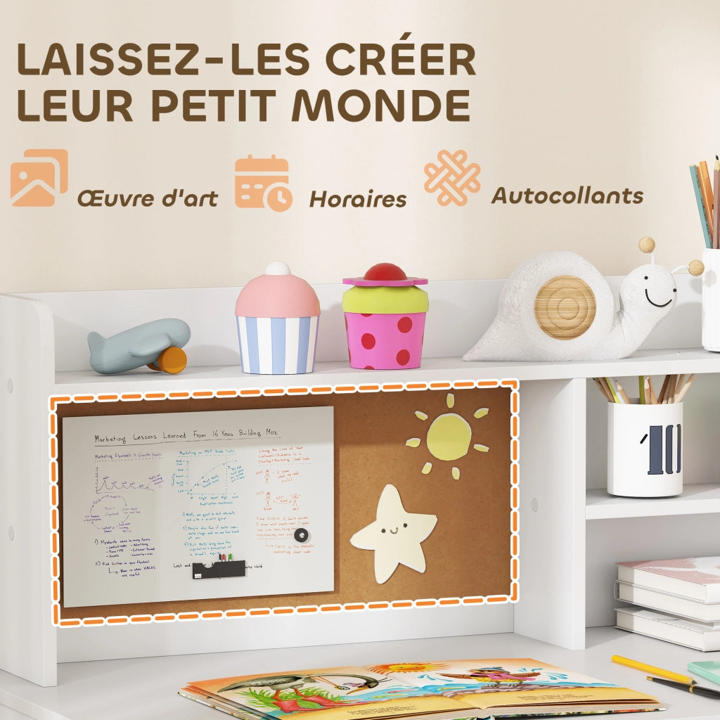 Scrivania per bambini con sedia, tiroir e scaffale ¨C Minimal ¨C bianco