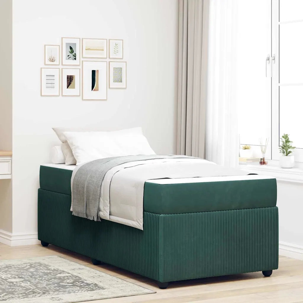 Struttura del letto-Giroletto Verde Scuro 90 x 190 cm Tessuto 304127
