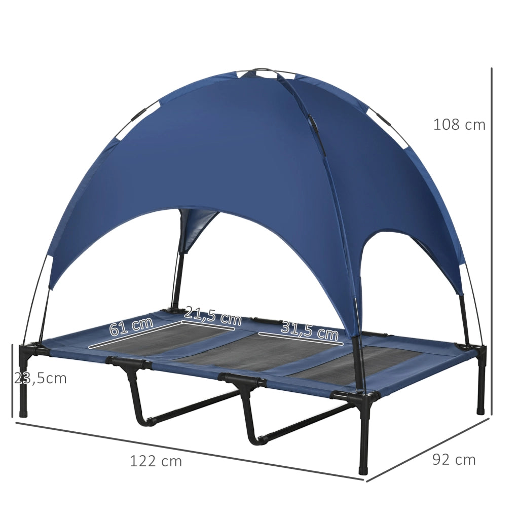 Cuccia per cani con baldacchino ¨C Xylo ¨C Blu e nero, 122x92x108 cm