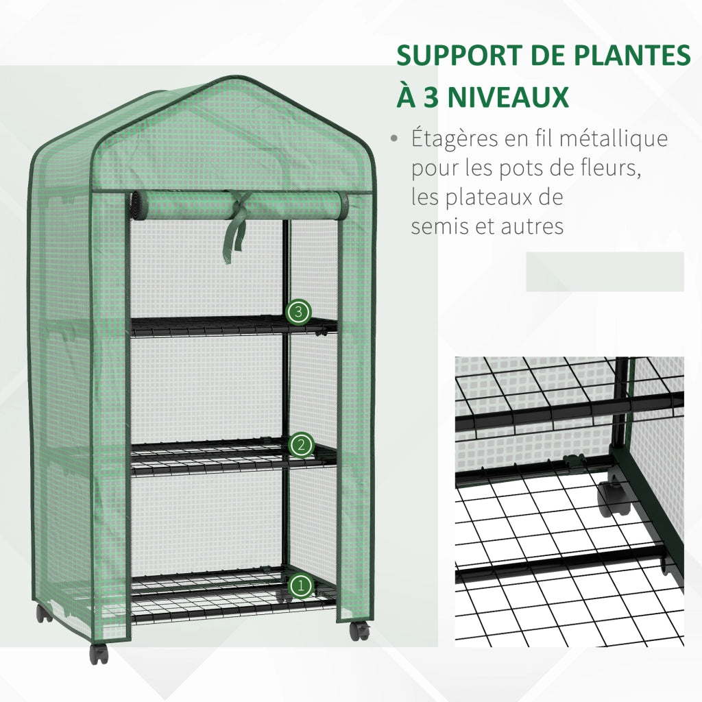 Mini Serra da Giardino ¨C Minimal ¨C Grigio, PE, 69x49x130 cm
