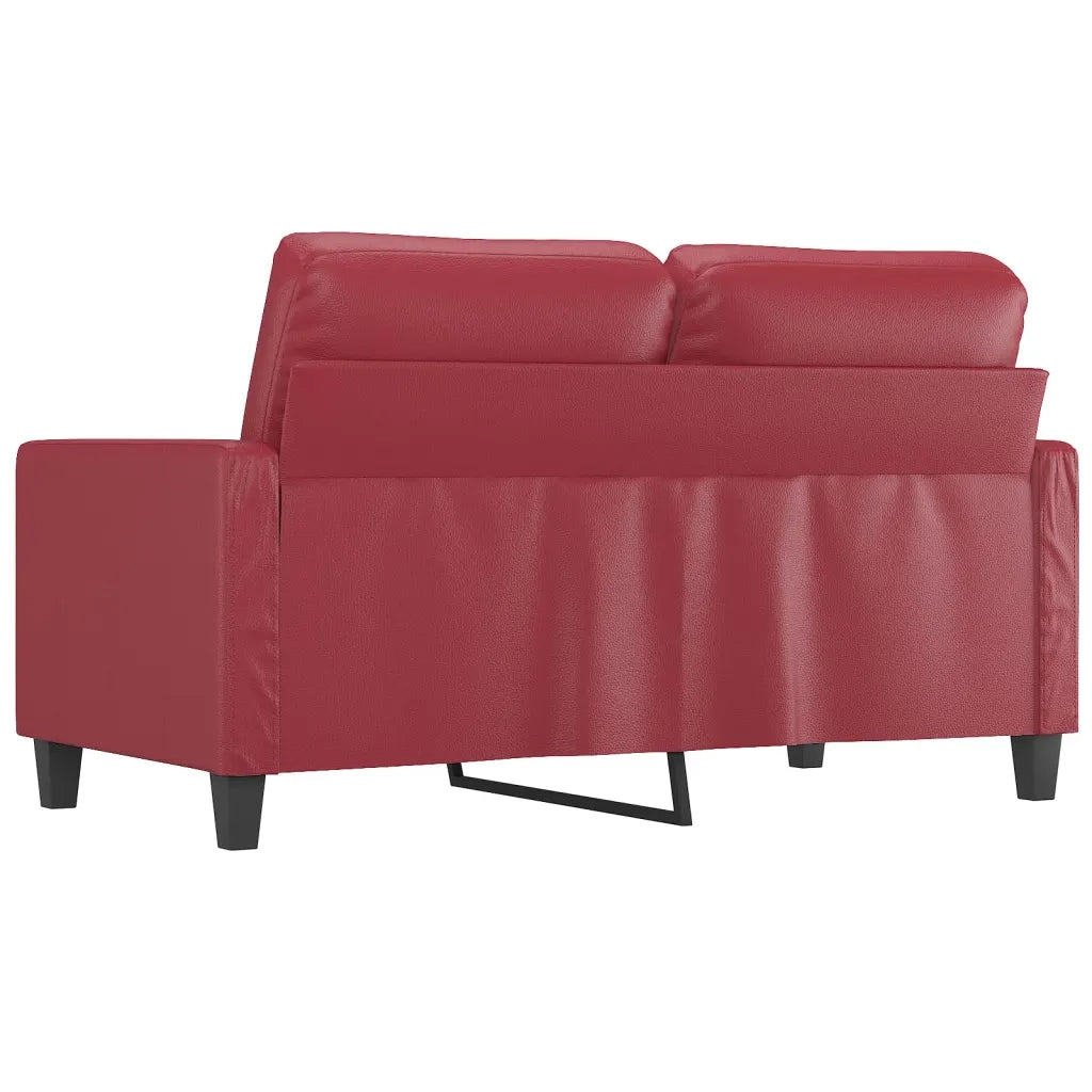 Divano a 2 Posti-Sofa 2 Posti Rosso Vino 120 cm in Similpelle 190134