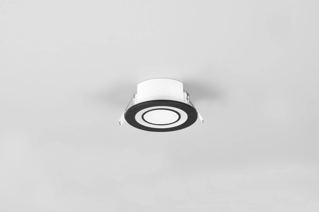 CORE FARETTO LED 5W 450lm, 3000K DA INCASSO PLASTICA NERA SATINATA TRIPLA ACCENSIONE INDIPENDENTE D. 8,2CM