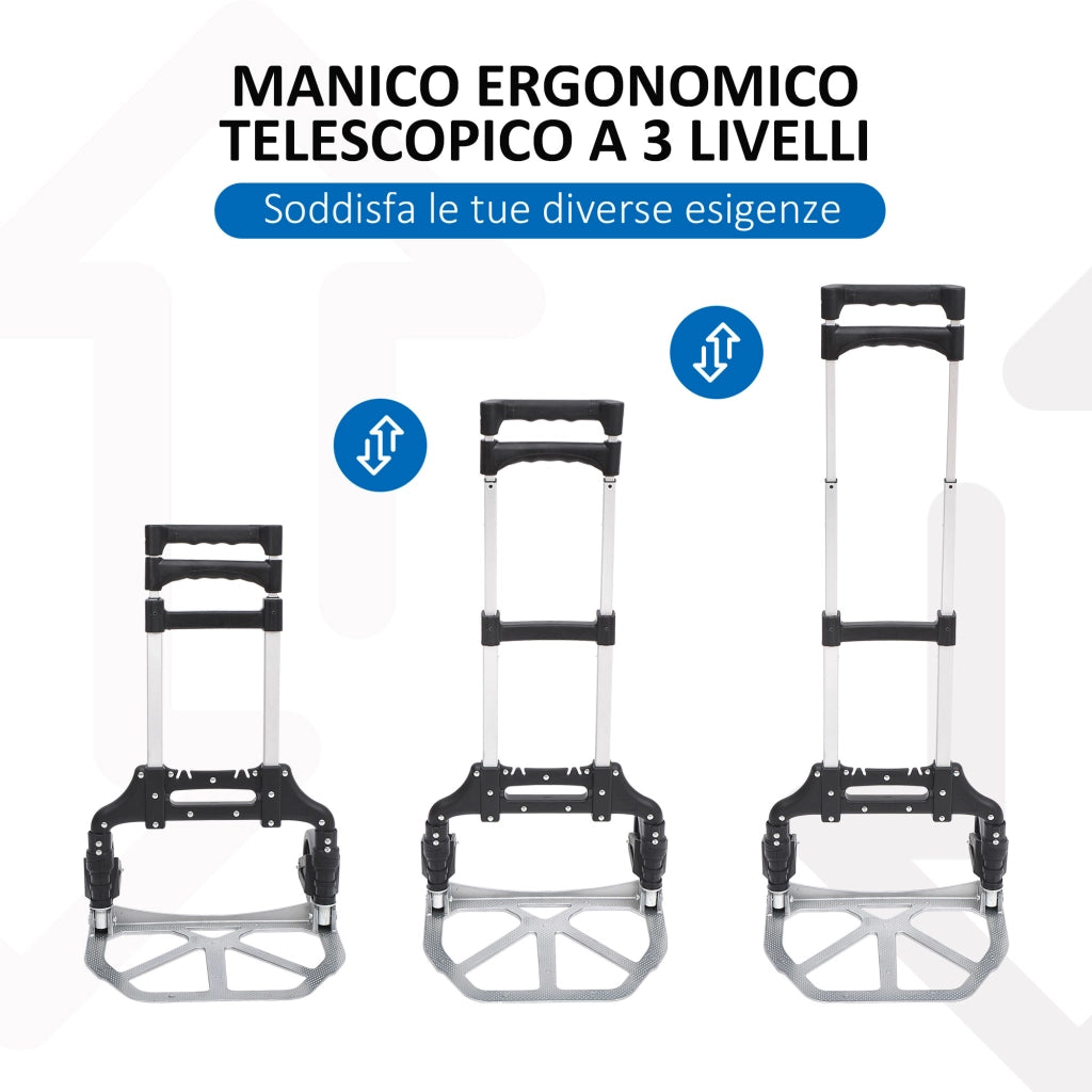 Carrello Pieghevole ¨C Minimal ¨C Argento 41x38.5x100 cm