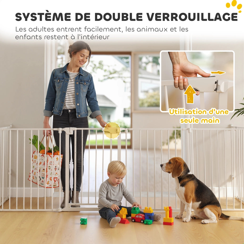 Recinto Sicurezza per Bambini e Cani ¨C Minimal ¨C 6 Pannelli 61x75 cm Bianco