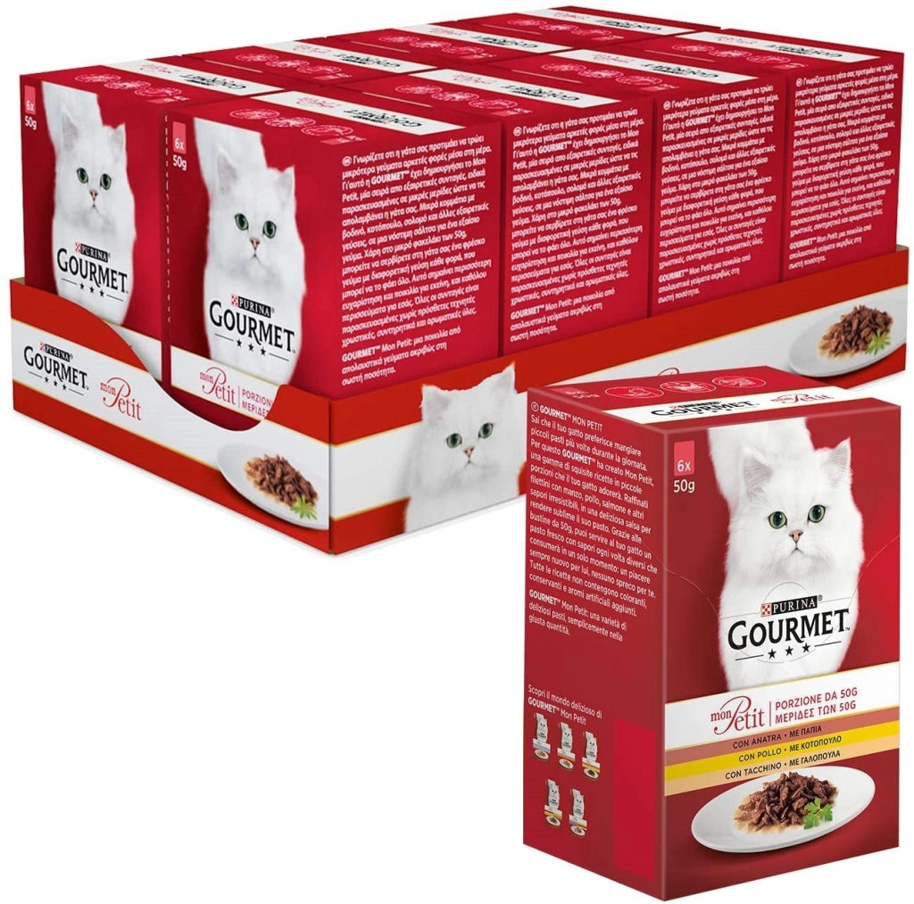 GOURMET MON PETIT DELIZIOSE RICETTE MISTE AL POLLO ANATRA E TACCHINO 48 DA 50 GR