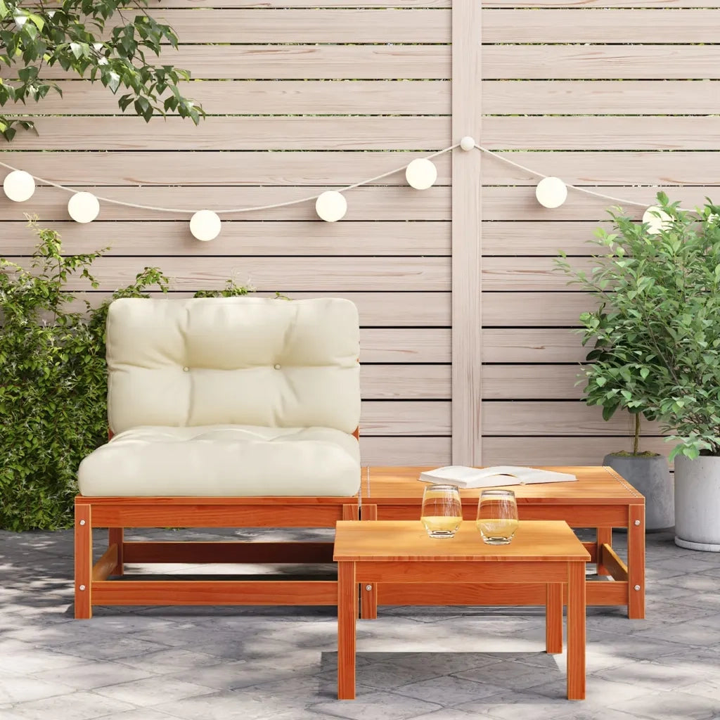 Divano da Giardino Senza Braccioli con Cuscini e Poggiapiedi-Sofa da Giardino-Divano da esterno 192861