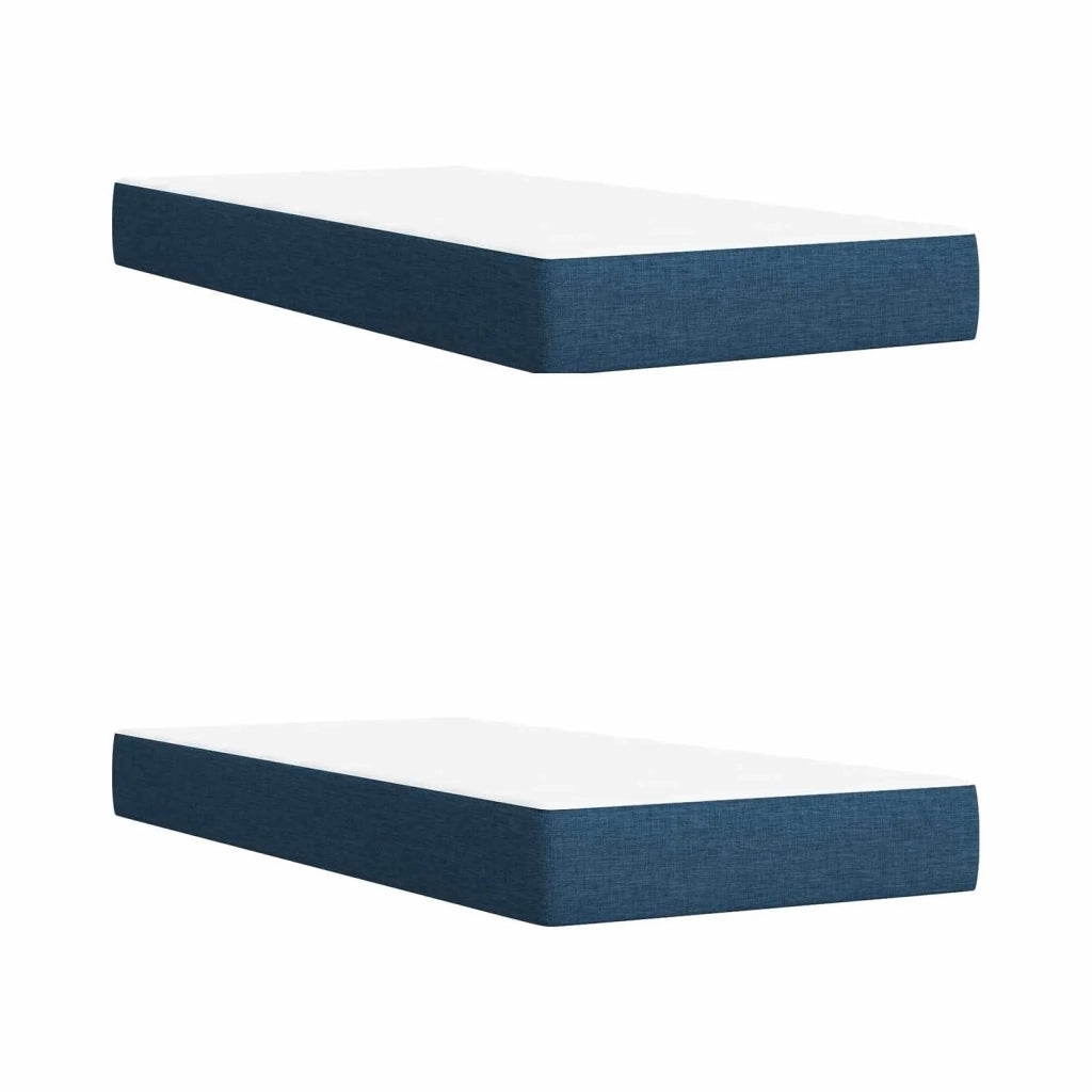 Letto box spring con materasso Blu 200 x 200 cm Tessuto 3452767