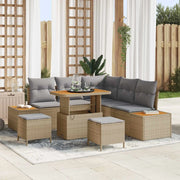 Set Divano da Giardino con cuscino 8 pcs Beige e Grigio Chiaro 3363307