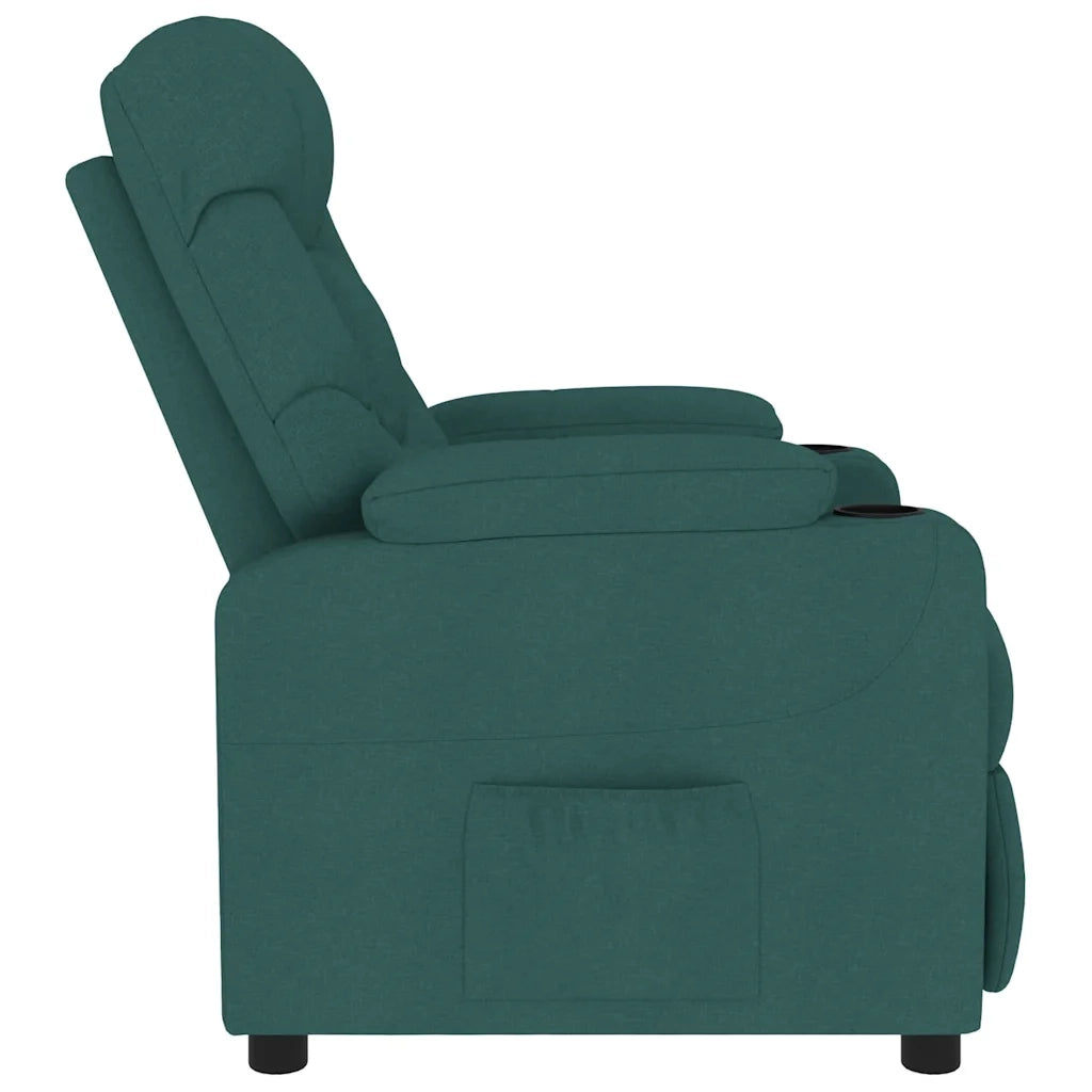 Poltrona Massaggiante Verde Scuro in Tessuto 339098