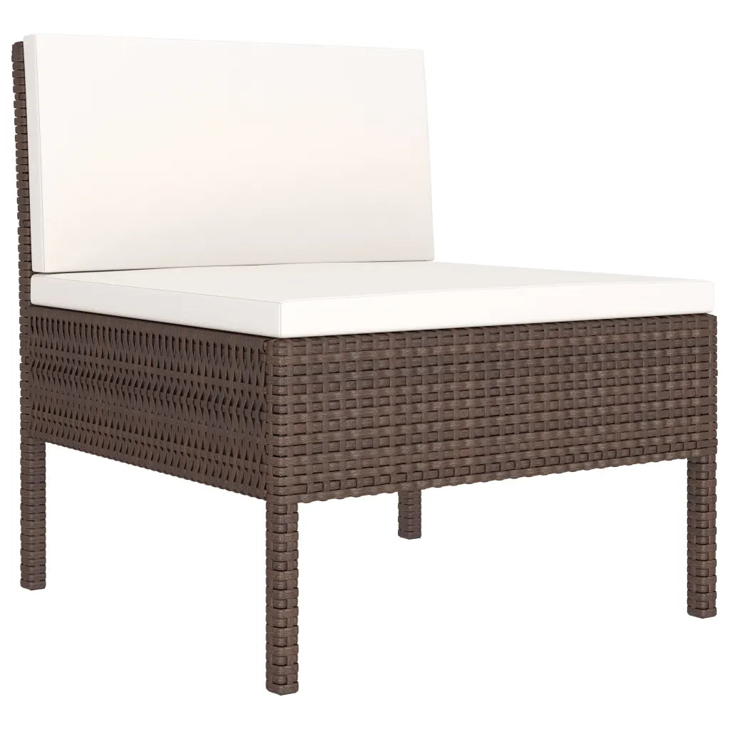 Set Divani da Giardino 2 pz | Set Salotto da Giardino con Cuscini in Polyrattan Marrone
