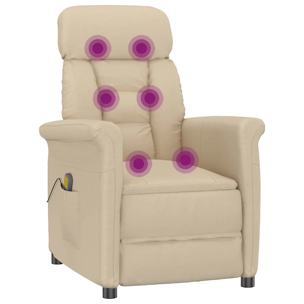 Poltrona | Sedia da massaggio Crema 96.5 x 70.5 x 95 cm Microfibra