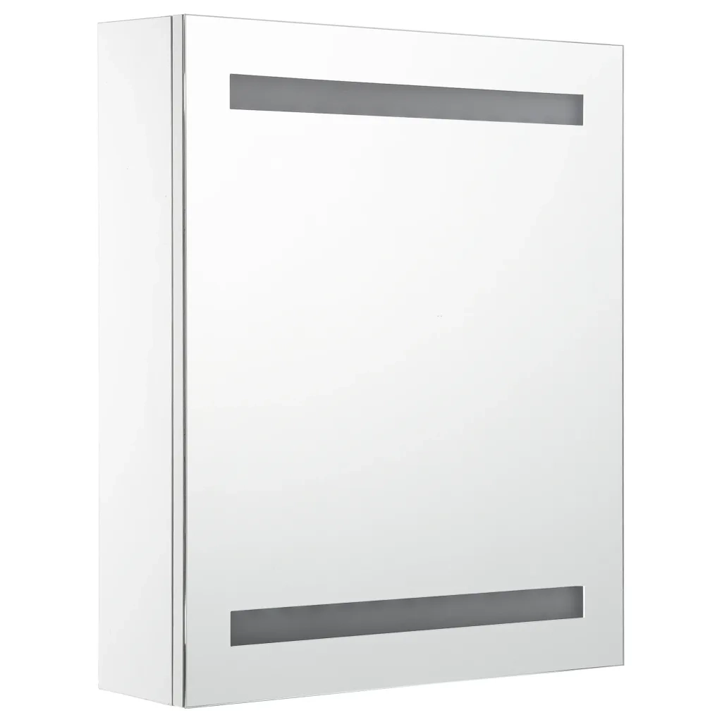 Armadietto Bagno con Specchio e LED-Mobile bagno con specchio 50x13,5x60 cm