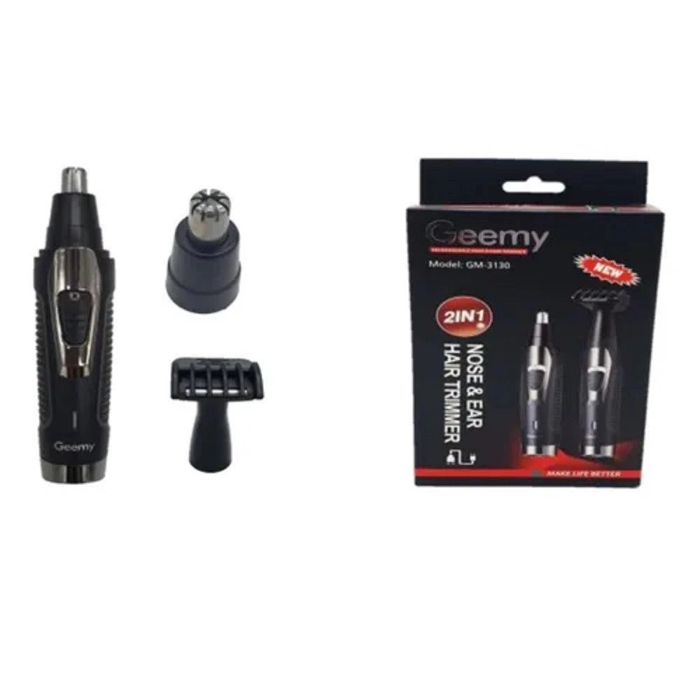 Trade Shop - Rasoio 2 In 1 Rifinitore Per Naso Capelli Basette Orecchie Ricaricabile Gm-3130 -
