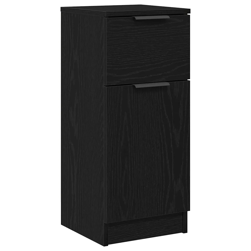 Credenza 2 pcs Rovere Nero 30 x 30 x 70 cm Legno multistrato 862773