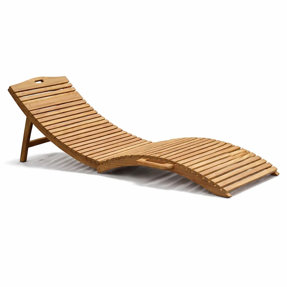 Lettino Prendisole Pieghevole in Legno Teak - Paraiso