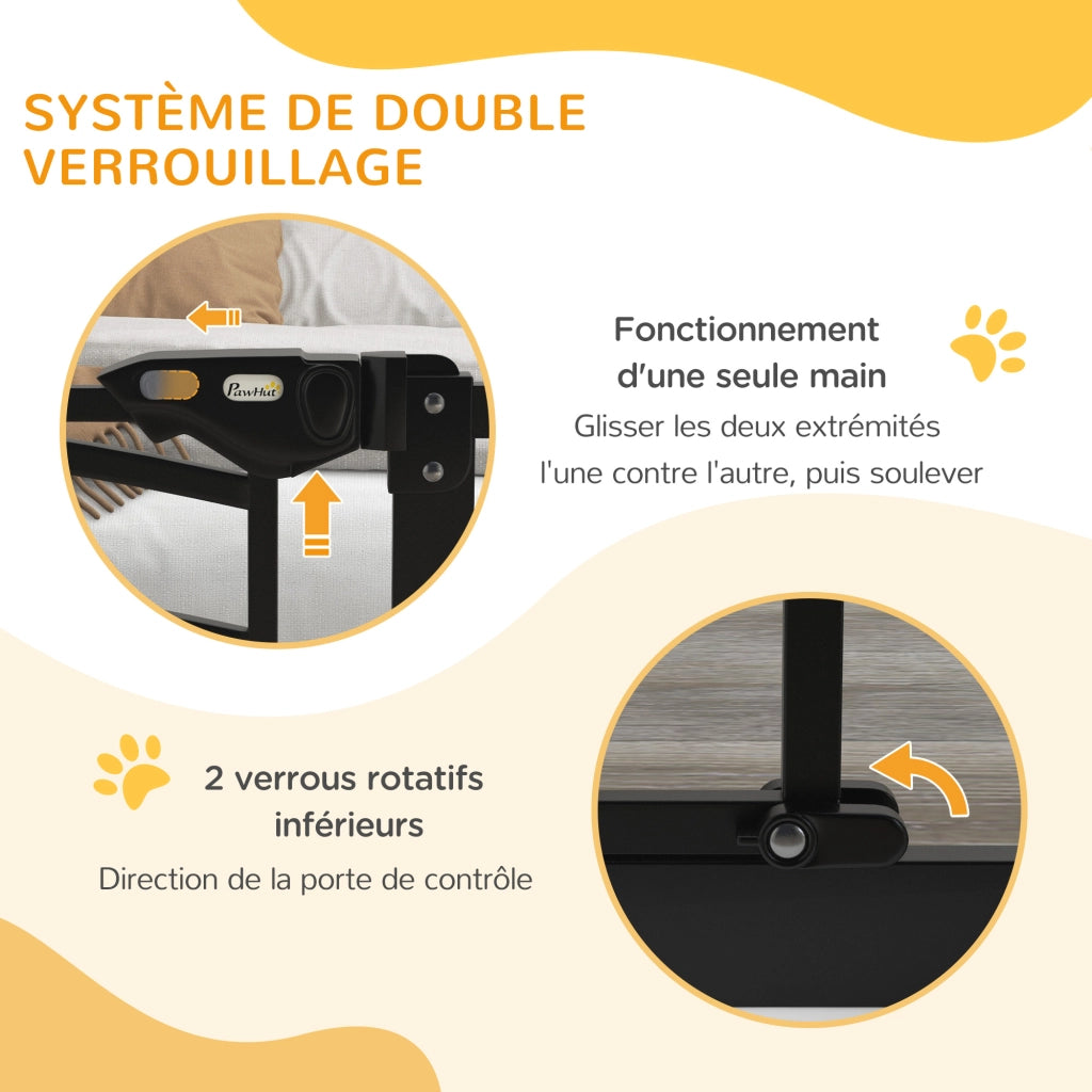 Barriera per cani e scale ¨C zephmum ¨C Nero 74-80x76 cm