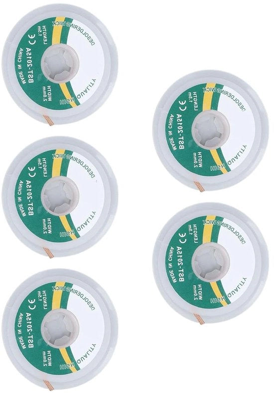 Flessa di Soldeo a Nastro per Vapore 5 pezzi/set Flessa di Soldeo a Nastro Lavorazione Lavorazione a Vapore Non Lavabile Flessa di Soldeo per Rimozione di Excesso di Soldeo