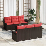 Set Divano da Giardino con cuscino 7 pcs Marrone polyrattan 3345254