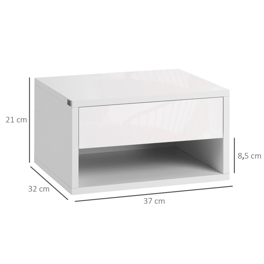 Comodino ¨C Minimal ¨C bianco 37x32x21 cm