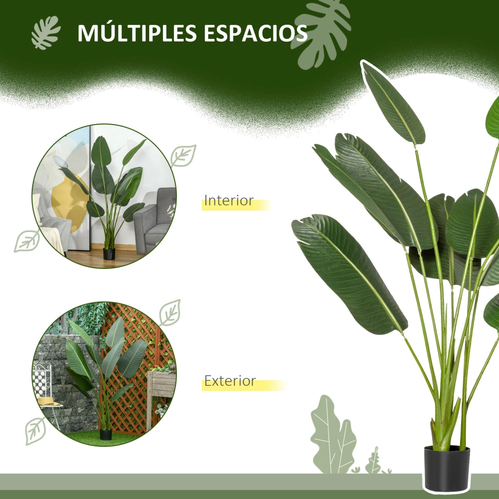 Pianta Artificiale Bananera ¨C Minimal ¨C Verde 160 cm con Vaso