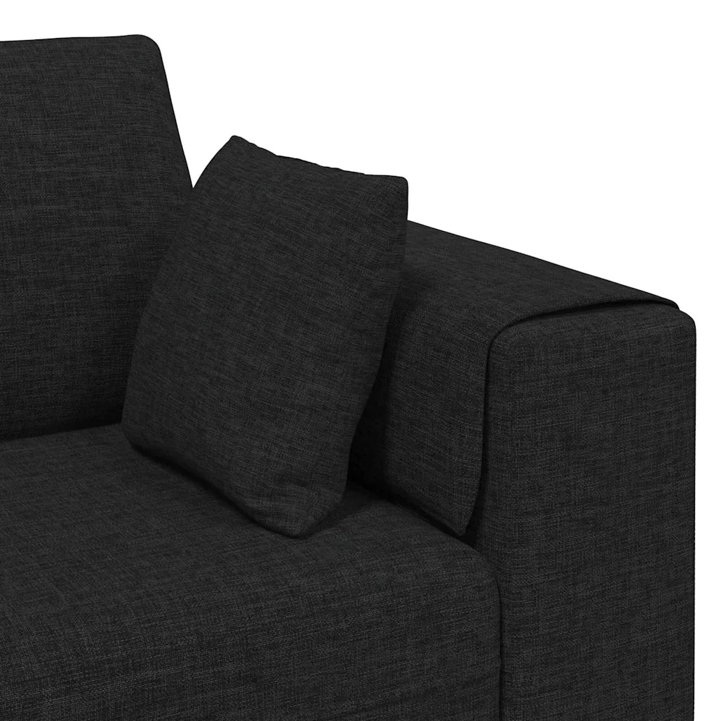 Divano con cuscino Nero 250 x 77 x 76 cm Tessuto 3335145