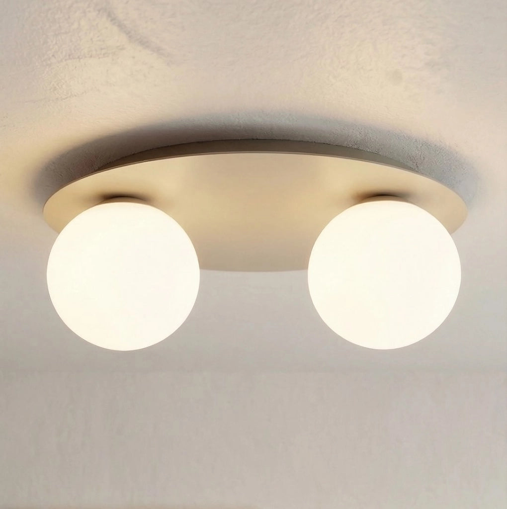 Plafoniera SOLAR 2 luci vetro bianco-beige Emibig