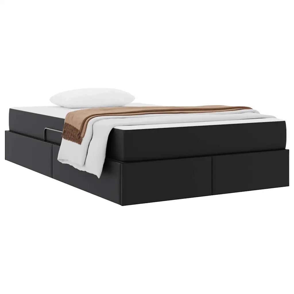 Letto con contenitore e materasso 2 pcs Nero Pelle 3399604