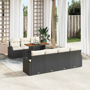 Set Divano da Giardino con cuscino 8 pcs Nero e crema 3349543