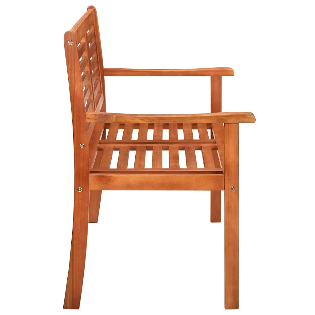 Panchina da Giardino 2 Posti e Cuscino 120cm Massello Eucalipto 3060974
