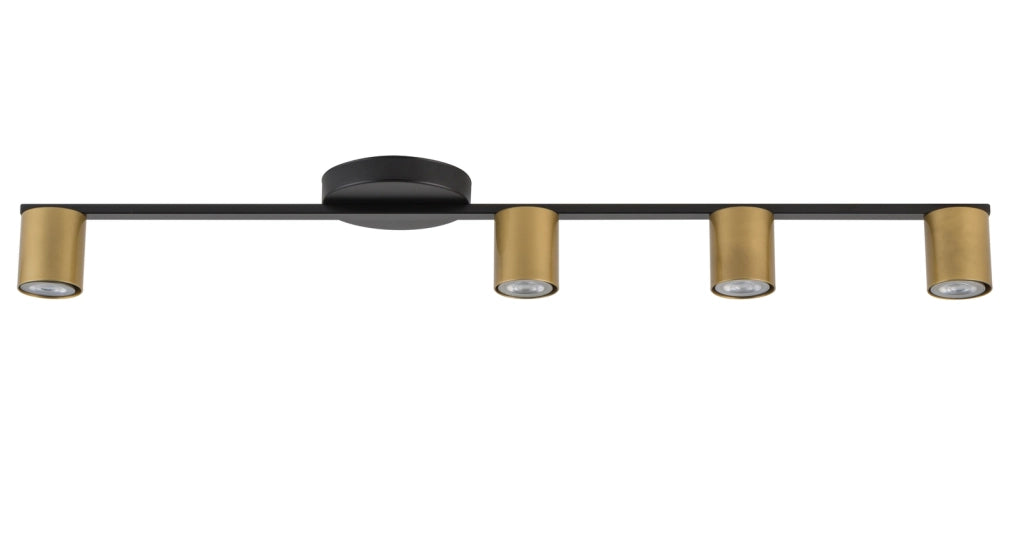 Plafoniera moderna nero-oro 4 spot GU10 25W Sigma Sky