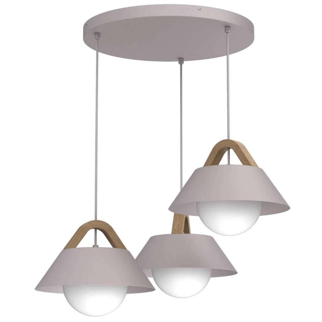 Lampada a sospensione Funda 3xE27 kashmir legno Luminex
