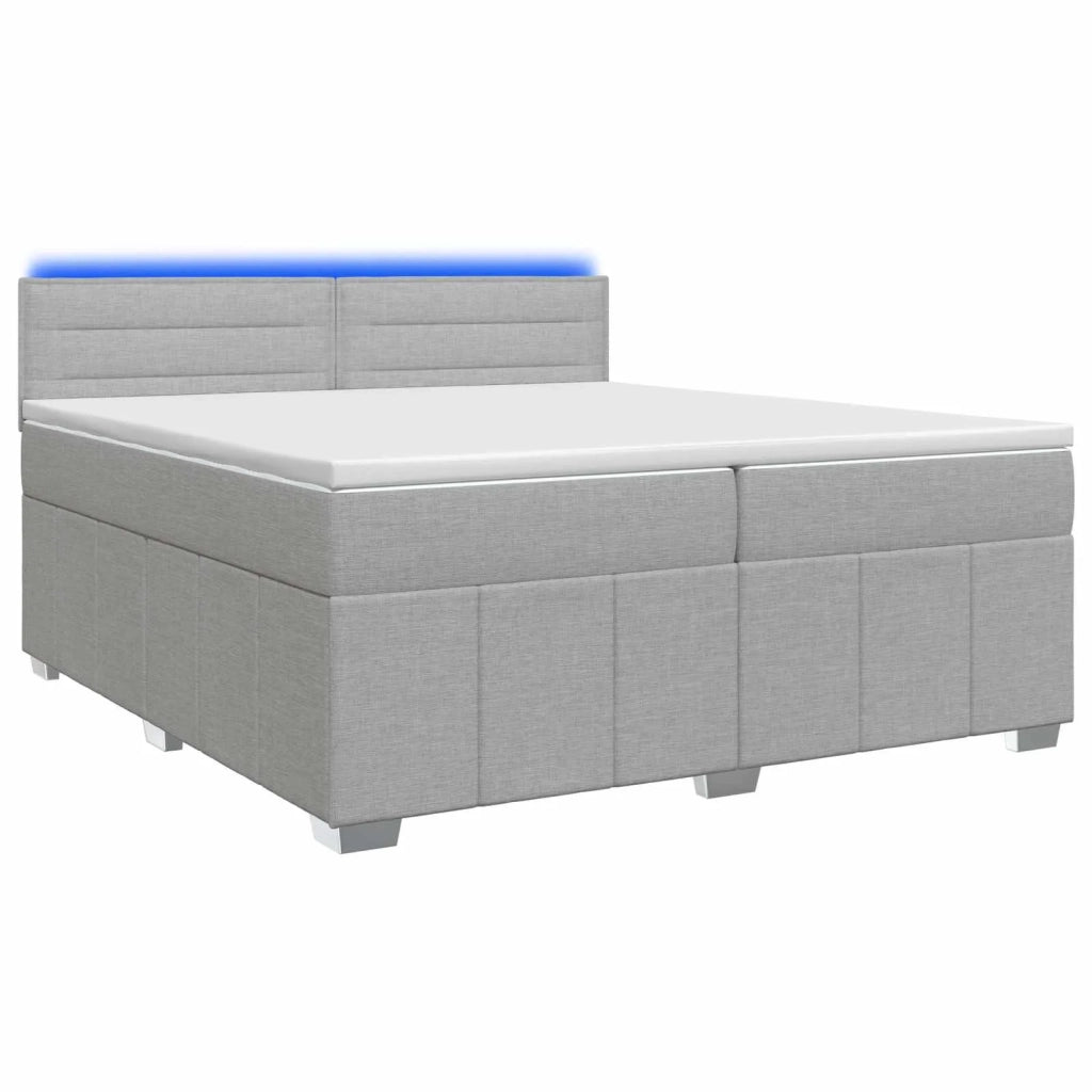 Letto box spring con materasso Grigio Chiaro 200 x 200 cm 3452747