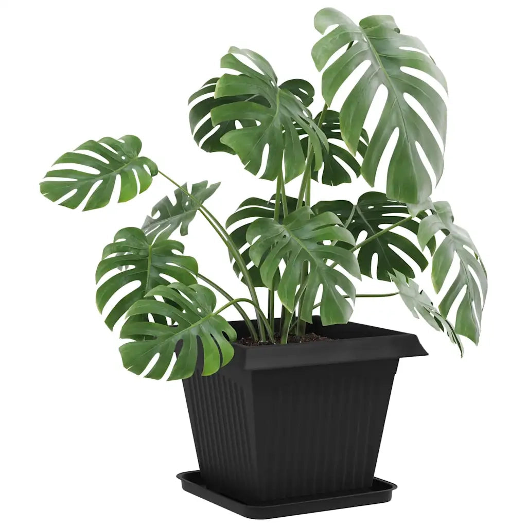 Fioriere | Cassetta per fiori | Vasi per Piante 24 pz Nero 38 x 38 x 30 cm Plastica