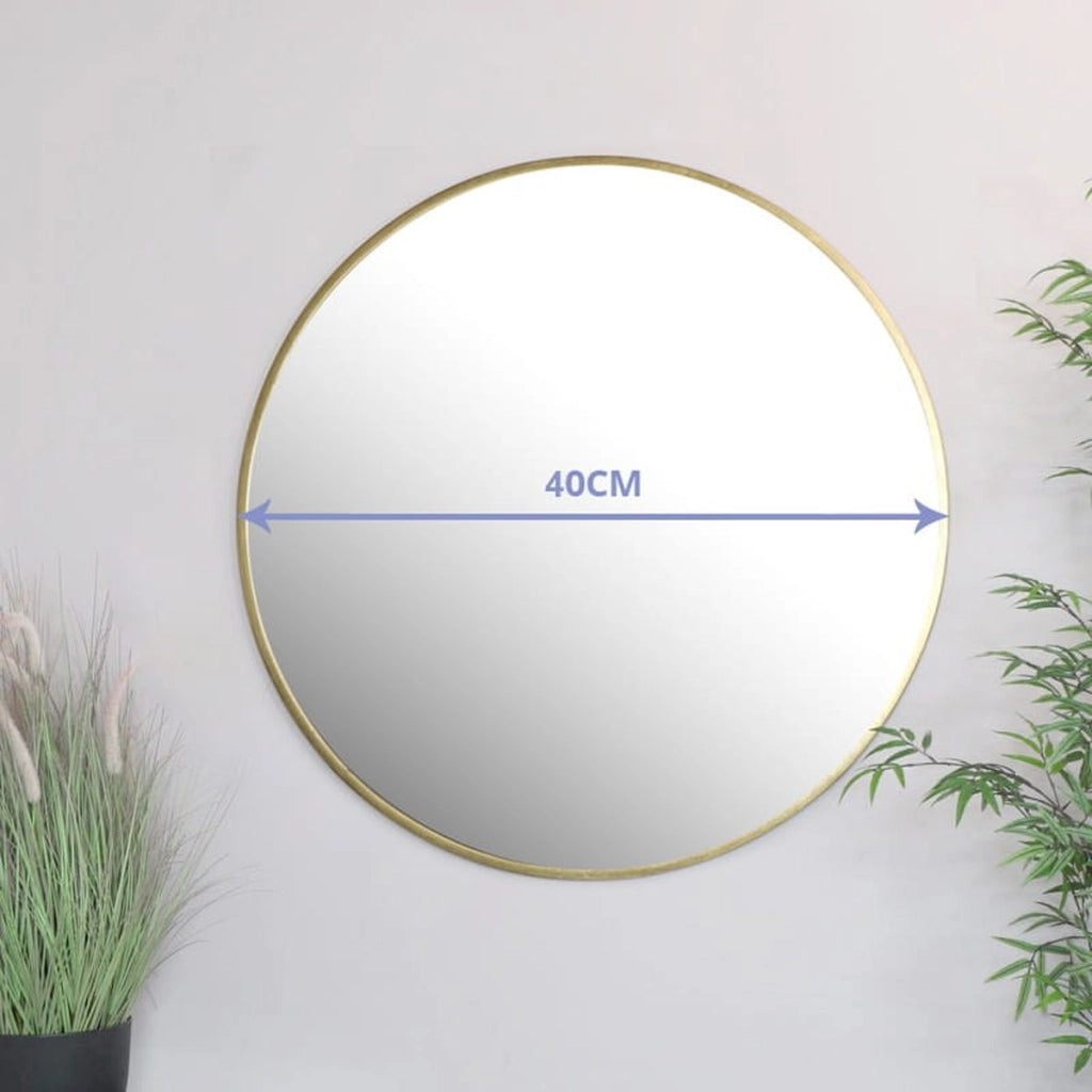 Specchio da parete rotondo con cornice dorata 40 cm