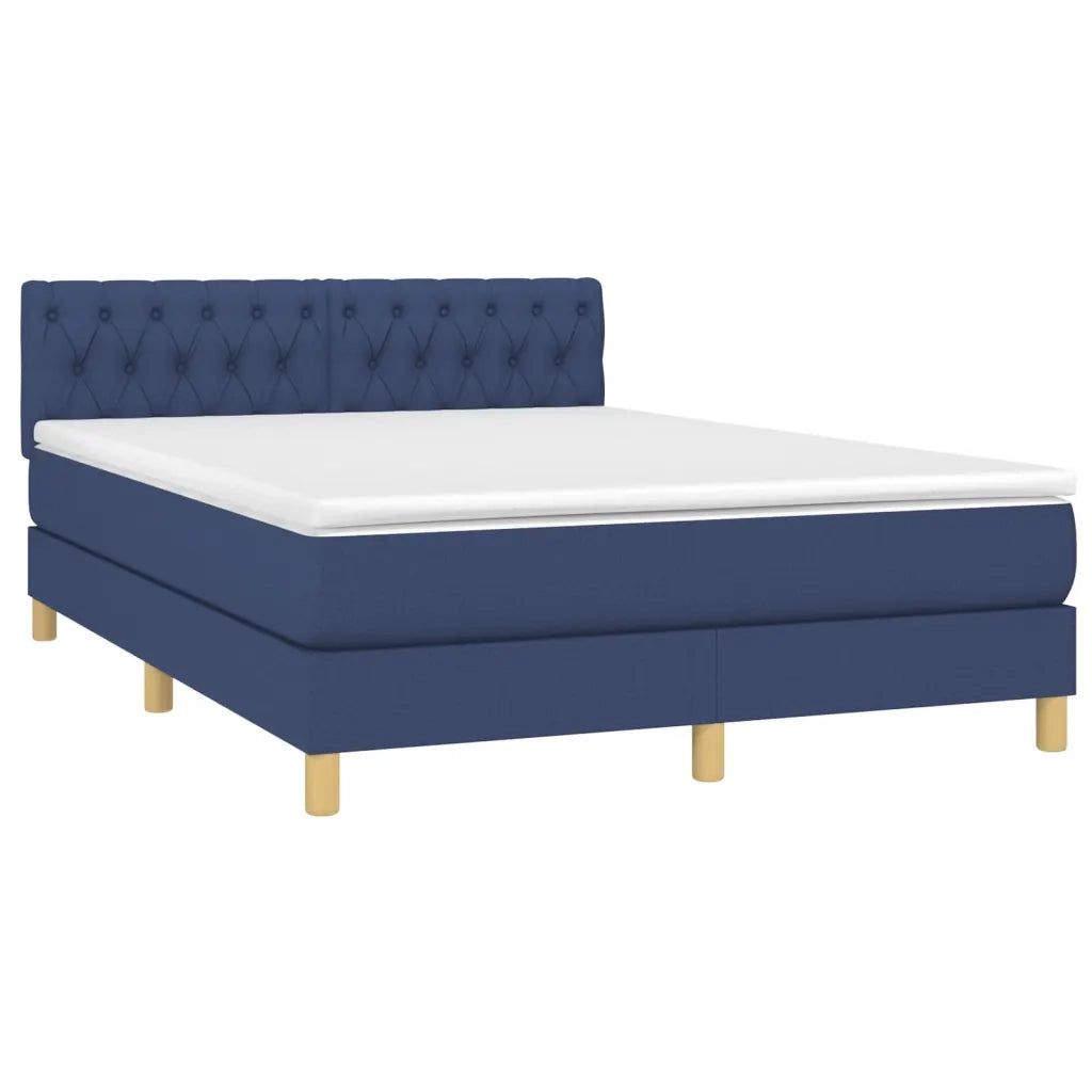 Letto a Molle con Materasso e LED Blu 140x190 cm in Tessuto 3133955