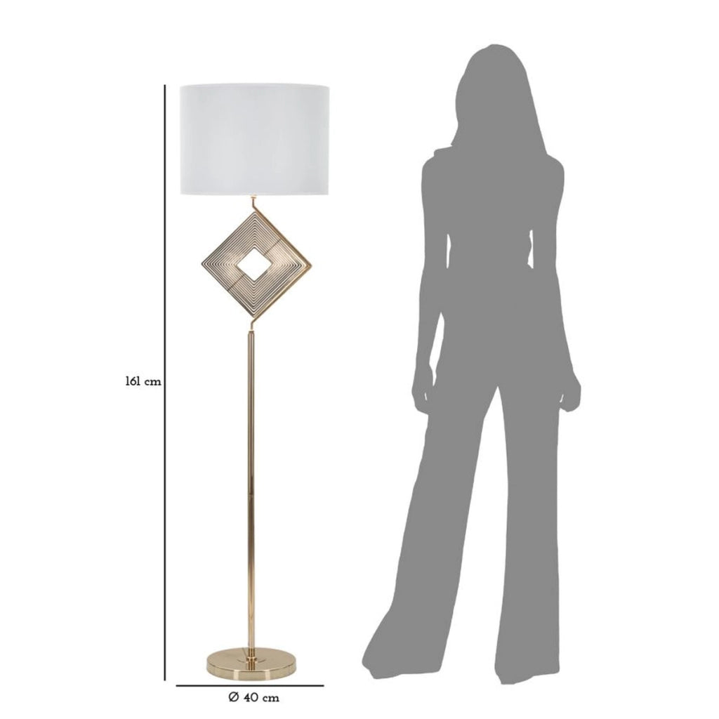 Lampada da Terra VKH196, Bianco, Metallo, 40x40x161 cm