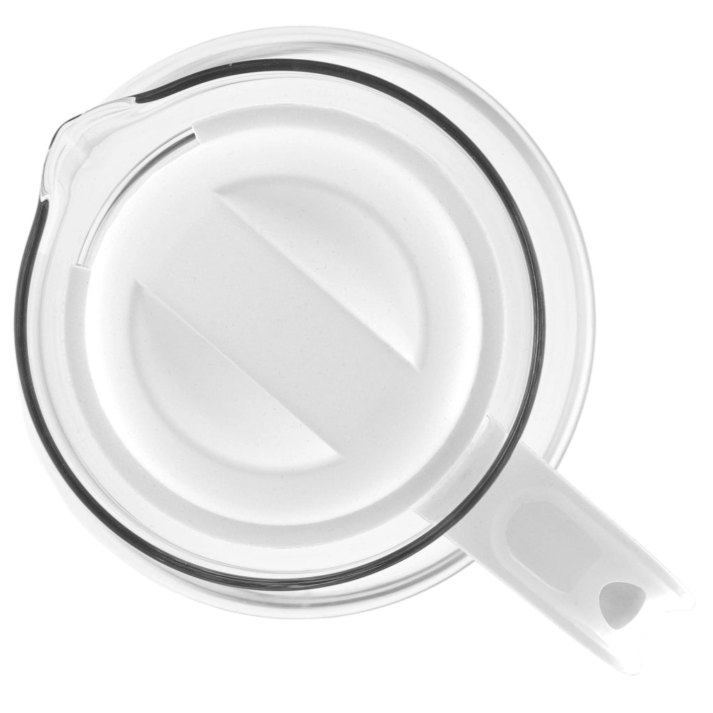 KADAX Brocca in vetro per tè e caffè da 1,5 l, resistente al calore, con coperchio, colore bianco.