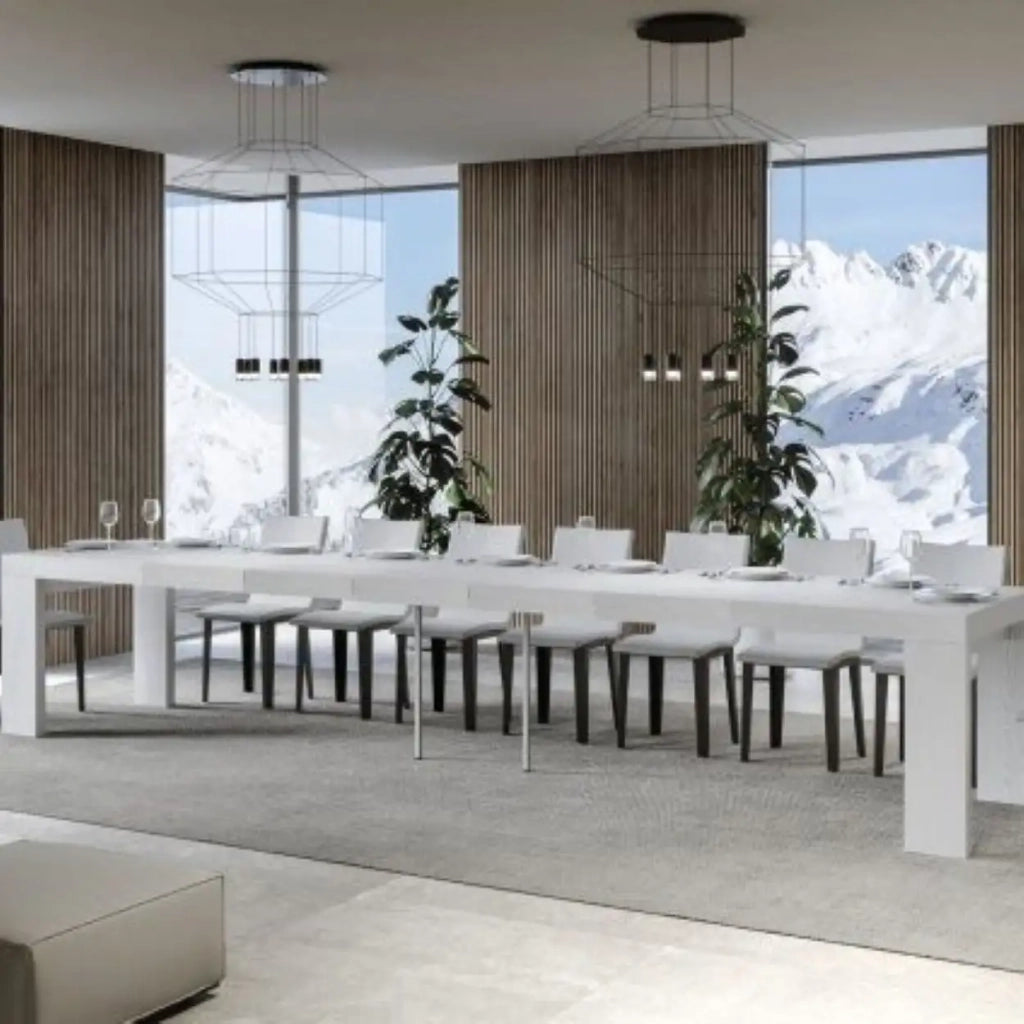 Tavolo allungabile 180/440x90 cm Roxell Premium colore bianco frassino