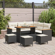 Set Divano da Giardino 9 pcs Nero polyrattan 3362920