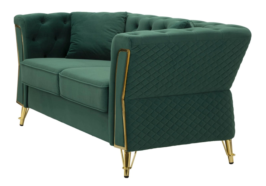 DIVANO EMY VERDE C/CUSCINI CM 162X83X76